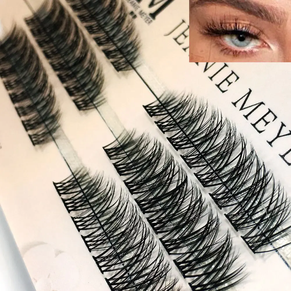 

Новые сегментные ресницы ручной работы, норковые натуральные пушистые готовые длинные объёмные Кластерные ресницы