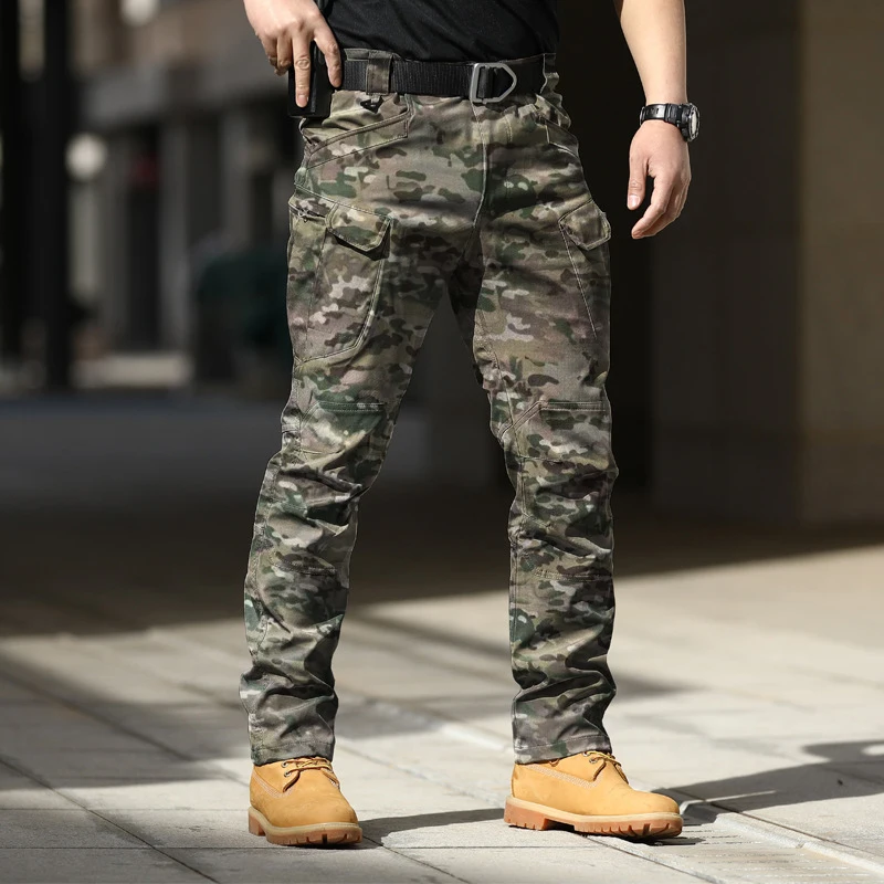 

Leger Stijl Camouflage Print Slim Fit Broek Mannen Vallen Leisure Zakken Stretch Broek Lente Mannen Toevallige Rechte Lange Broe