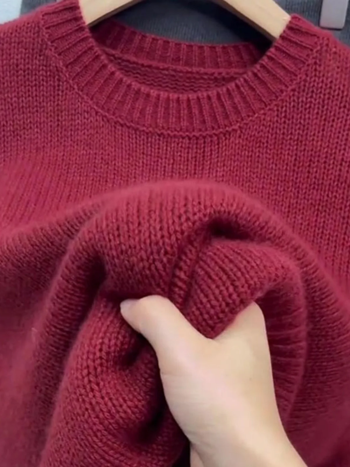 Европейские товары Ретро с круглым вырезом Шикарный высококачественный красный