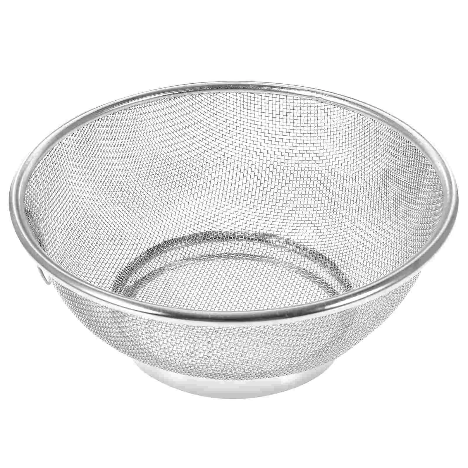 

Drain Basin Stainless Steel Drainer Mesh Colander Fine Strainer Sink Cooking Baskets Fruits Vegetables Household Rice Prime