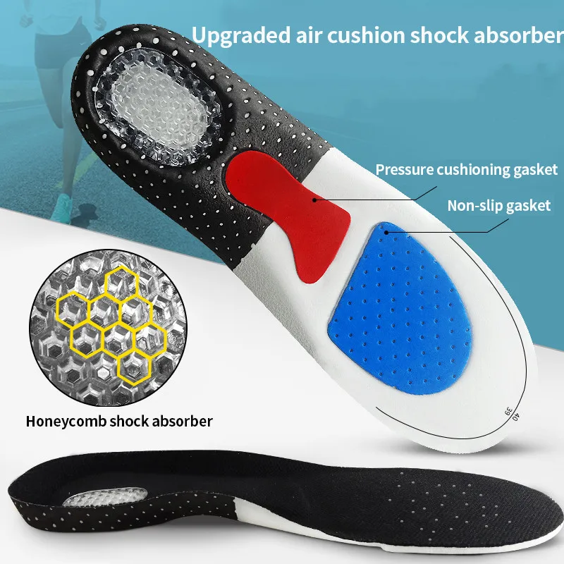 Medical Orthopedic Silicone Insoles Sport Support Insert Shock-Absorbing Feet Care for Shoes Breathable Running Cushion Insoles