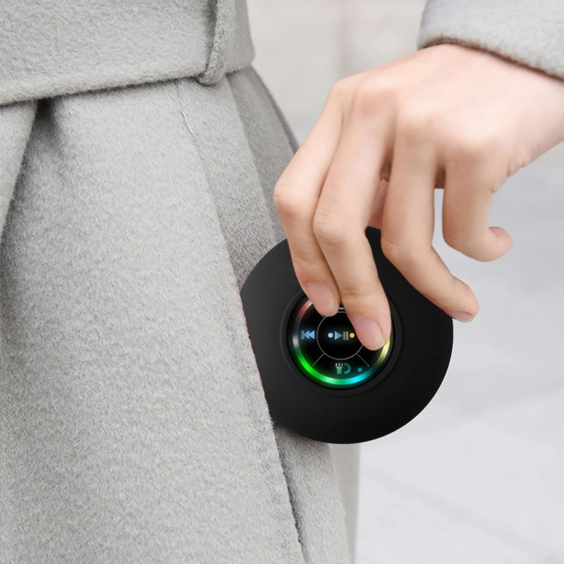Фото Портативная настенная колонка Lenovo с Bluetooth, водонепроницаемая (IPX4), со светодиодной подсветкой, для ванной и улицы, с большой присоской для крепления №5