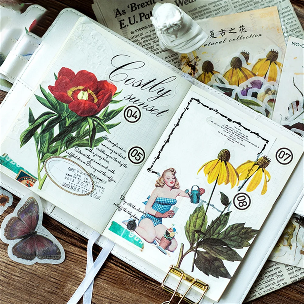 

60sheets Kawaii Stickers Colorful DIY Decorative Material Stickers Waterproof for Scrapbooking Diary Album Journals