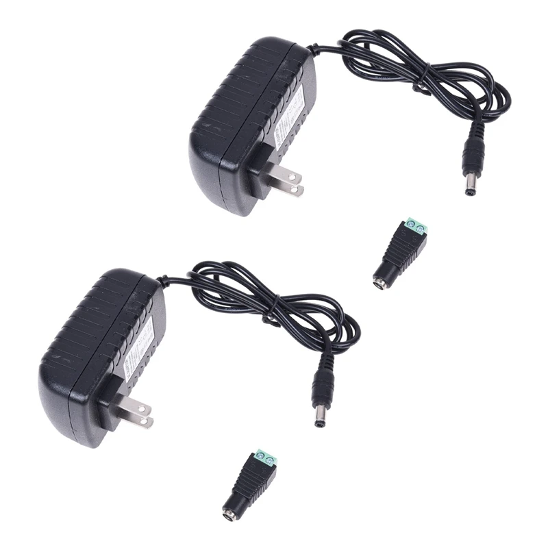 

2X 12V Power Supply Adapter 2A Transformer 110-220V & Gift