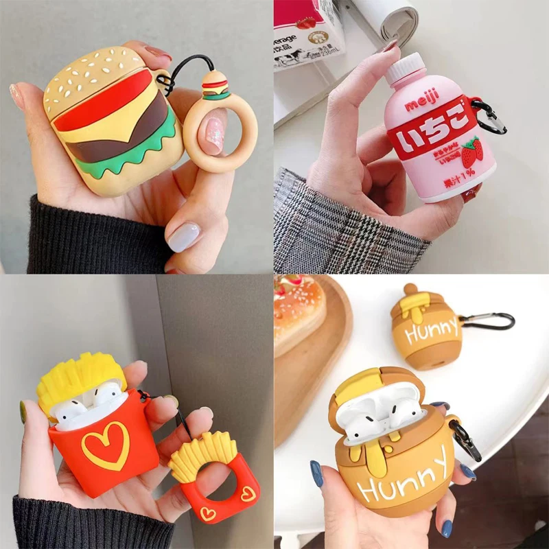 

3D Delicious Food Headphones Case For Apple Airpods 1 2 Pro Soft Silicone Wireless Bluetooth Earphone Shell for Air Pods 3 2021