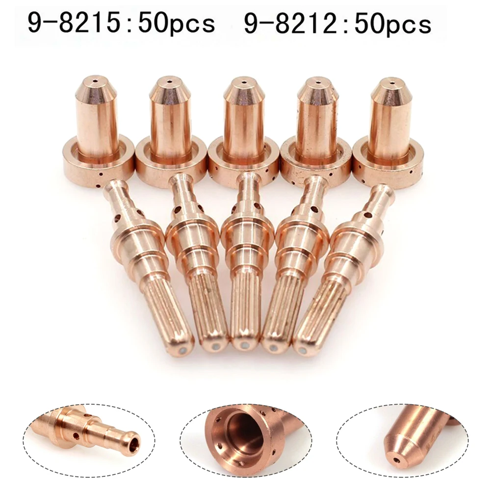 

100pcs 9-8215 9-8212 Plasma Cutting Torch SL60 SL100 Electrode Tips Nozzles Plasma Torch Cutter Parts