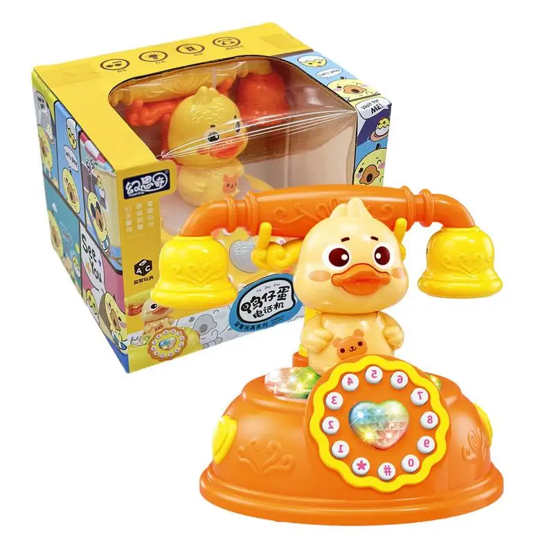

Toy Rotary Phone Cartoon Kids Plaything Telephone Toy Call Play Cartoon Music Learn Simulated Landline Children Enlightenment