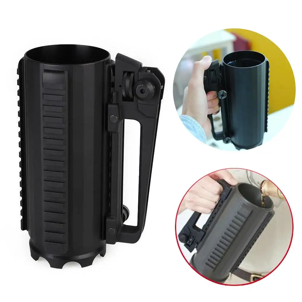 

Tactical Military Multifunction Aluminum Carry Battle Rail Mug Cup Detachable