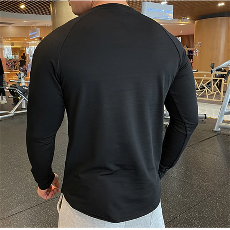 Men's Sports Fitness Shaper Long Sleeve Tops Autumn Compression Quick Dry Tight Sweatshirt Outdoor Gym Training Casual T-Shirts
