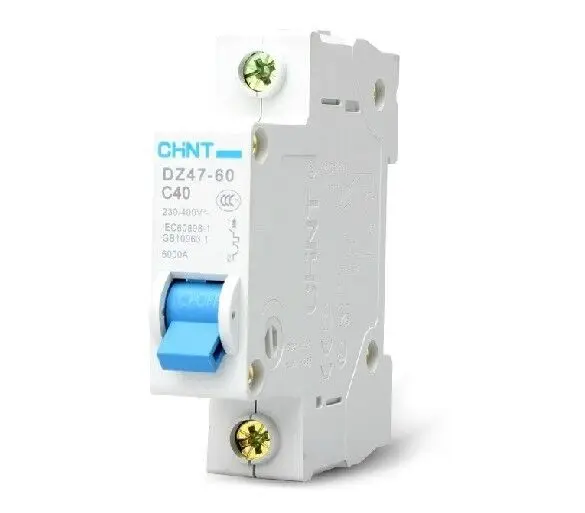 

10pcs Miniature Circuit Breaker DZ47-60 C40 AC230/400V 1P 40A Rated Current