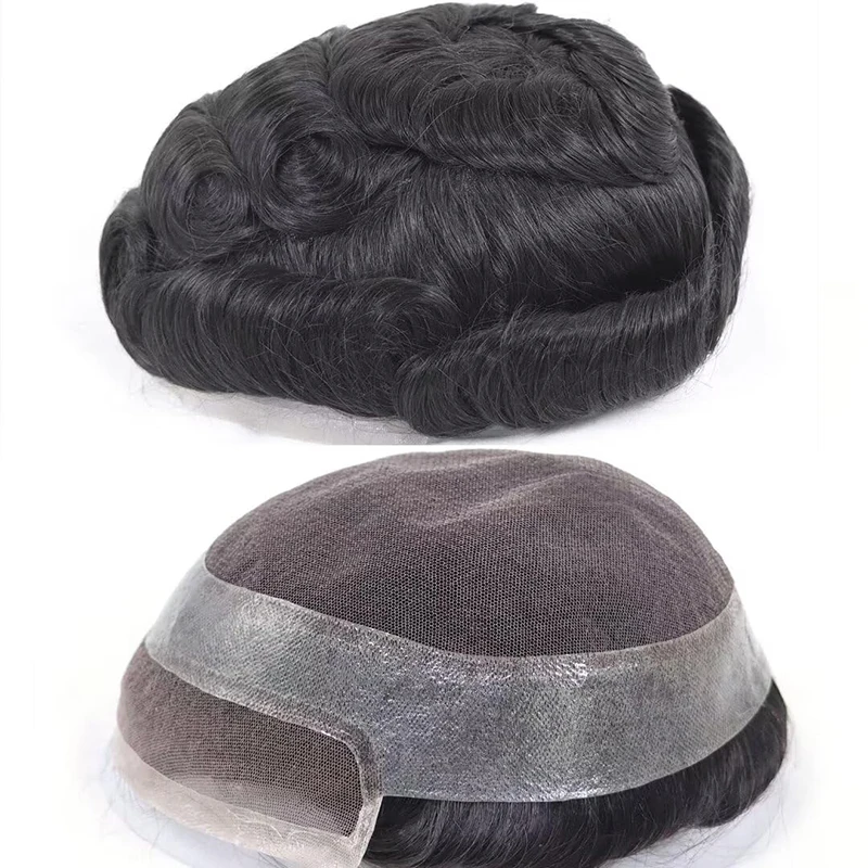 Парик Hollywood-Toupee для мужчин швейцарский сменный парик из искусственной кожи