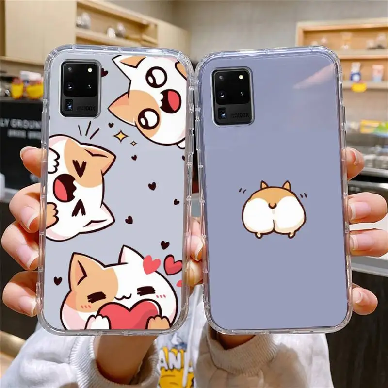 

The Dog Corgi Phone Case For Samsung Galaxy S10 S10e A70 Edge S22 S23 Plus Ultra Note10 Transparent Cove