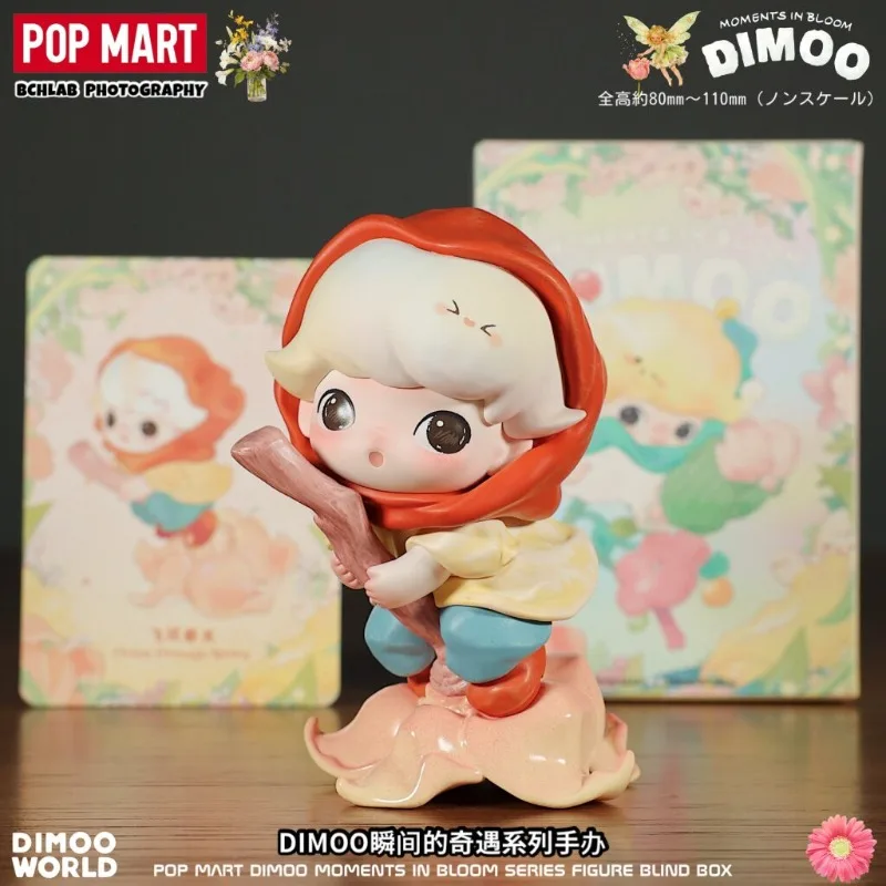 Фото Оригинальная коллекционная фигурка POP MART DIMOO Moment in Bloom Series Blind Box: Аниме-персонаж, украшение, милые игрушки, загадочный подарок №5
