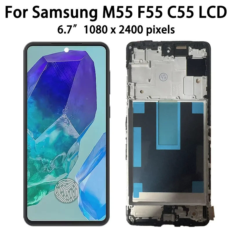 Фото Дисплей Super AMOLED для Samsung C55 M55 M55s LCD C5560 M556B M558B в сборе с тачскрином и рамкой №3