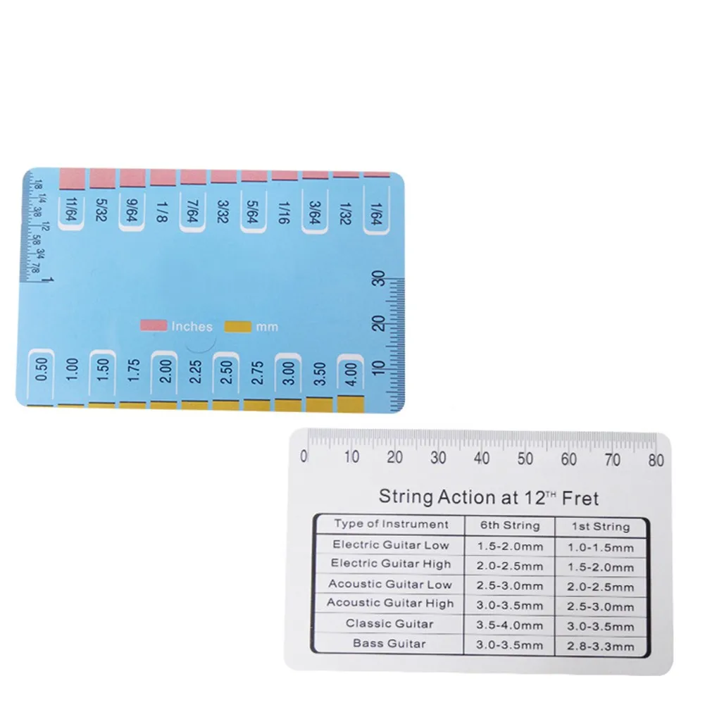 

Accurately Guitar String Action Gauge Double-sided String Height Ruler Height Light Weight Plastic Small Size Wear-resistant