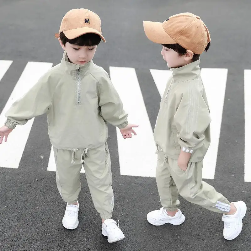2021 Kids Clothes Boys Spring Autumn teenage Sports Suit Set tracksuits Children Clothing 2pcs coat+Pants Causal | Детская одежда и