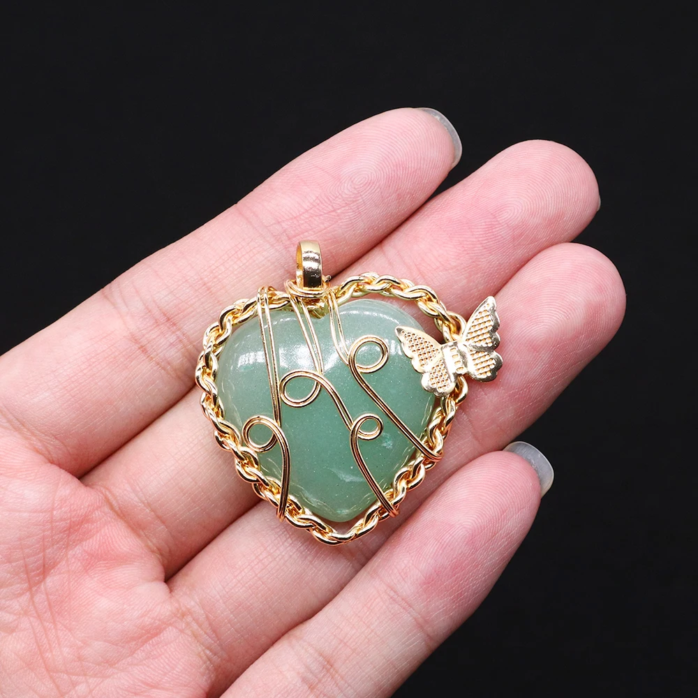 _ Металлическая подвеска в виде бабочки медная проволока обернутая черным агатом