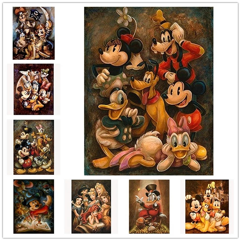 

Mickey Home Decor Disney Hd Print Poster Pictures Wall Artwork Modular Donald Duck Canvas Painting for Living Room No Framework