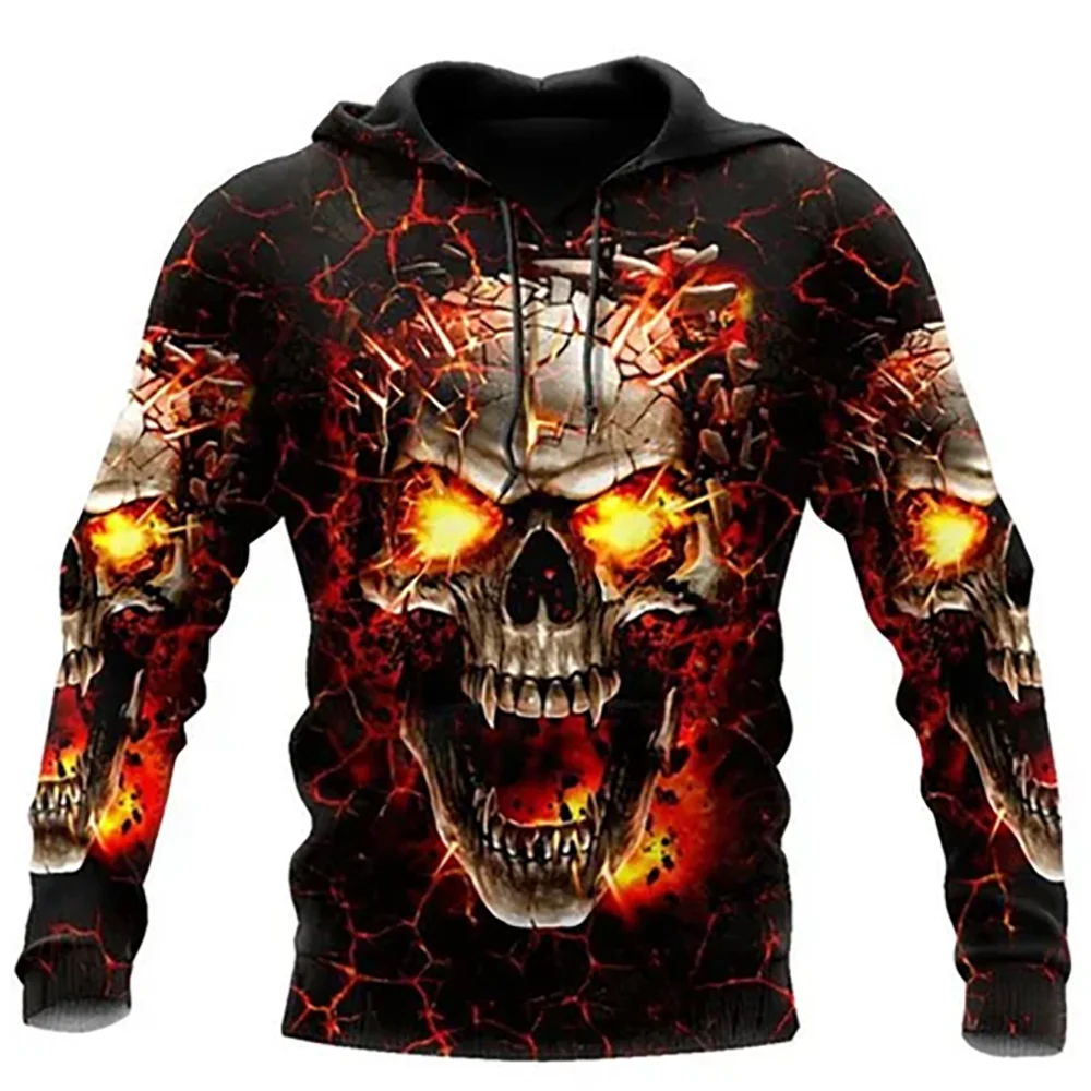 

Men's Hoodies Sweatshirt 3D Print Horror Skull Streetwear Harajuku Pullover Hip Hop Jacket Men Women Tracksuit Oversized Hoodie