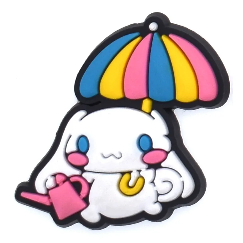 

Sanrio Kouromi Cinnamoroll Pink Cute Cartoon Hole Shoes Pvc Soft Shoe Ornament Shoe Buckle Accessories Wristband Decoration