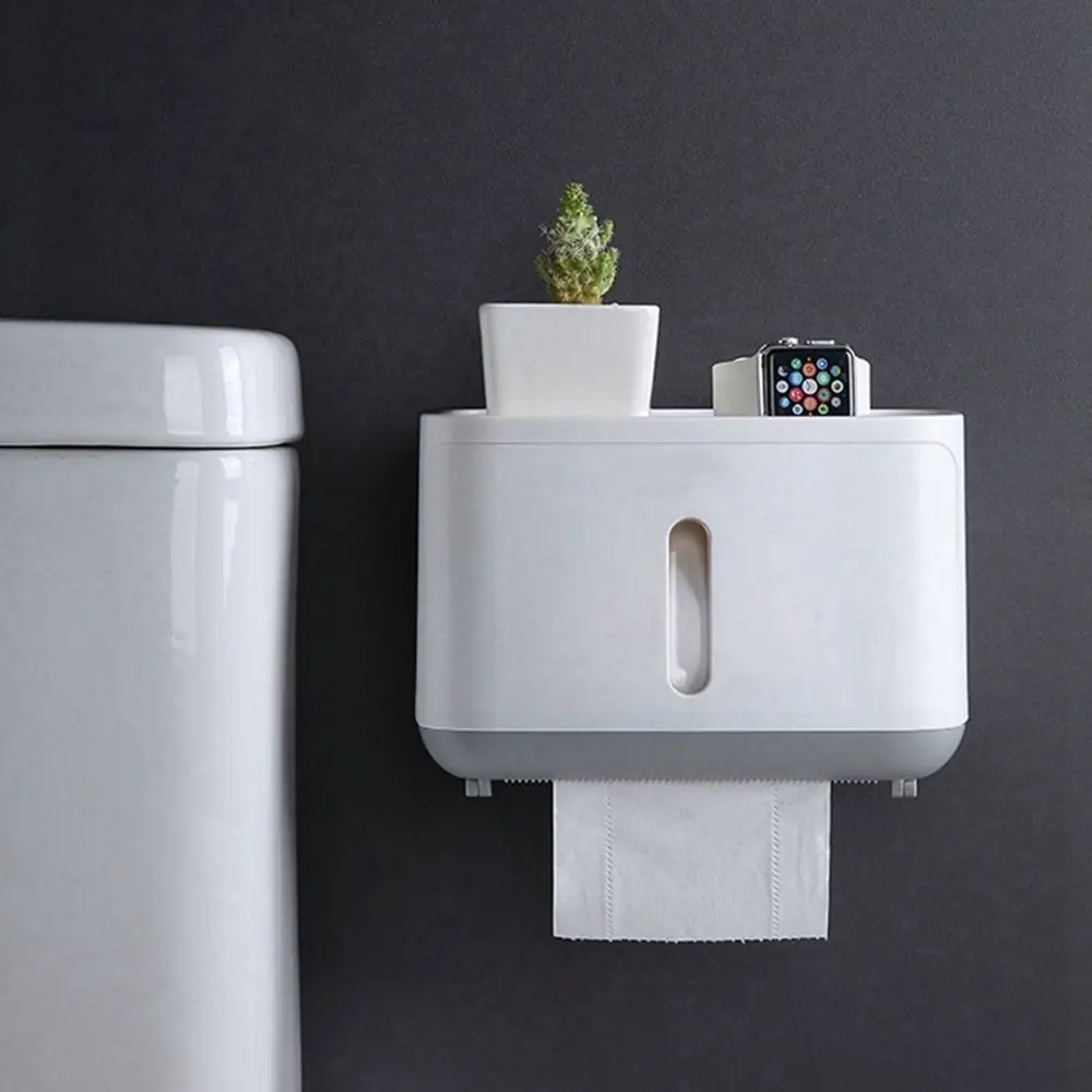

Creative Bathroom Gadgets Wall Mounted Waterproof Tissue Dispenser Tissue Box Paper Towel Holder Storage Rack