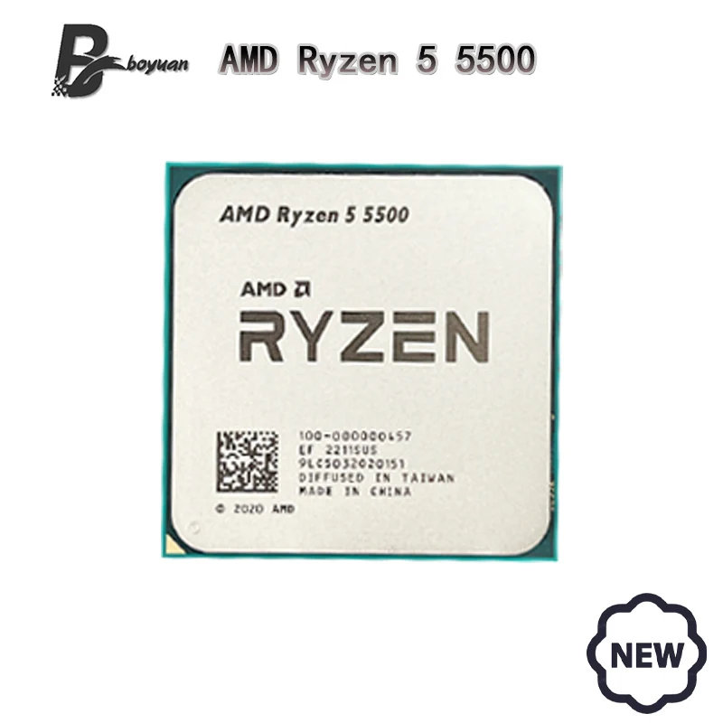 AMD Ryzen 5 5500 Новый R5 5500 3,6 ГГц 6-ядерный 12-поточный 7NM L3 = 16M 100-000000457 поддержка настольного процессора, игровой разъем AM4