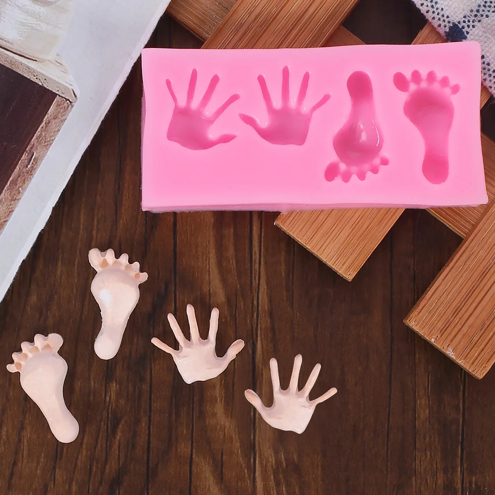 Детские Силиконовые формы для рук и ног форма шоколада конфет глины | Инструменты для приготовления торта -32920910950