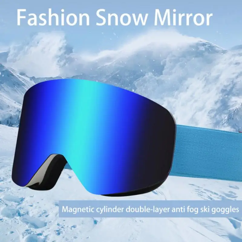 

TPU Double-layer Ski Goggles With Adjustable Mirror Belt Anti-fog Magnetic Suction Ski Goggles Comfortable Breathable Ski Mask