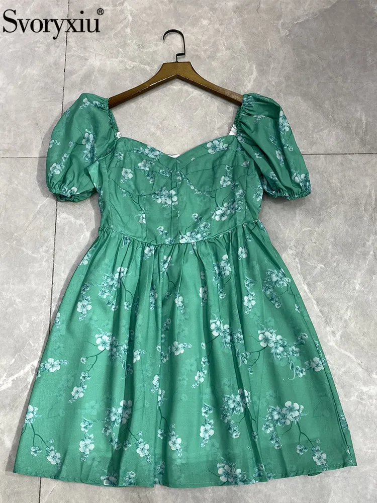 

Женское винтажное мини-платье Svoryxiu, разноцветное Свободное платье с рукавами-фонариками и цветочным принтом на лето 2019