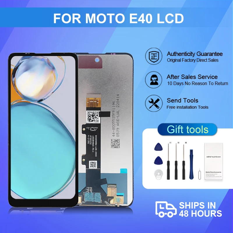 

ЖК-дисплей 6,5 дюйма XT2159-3 для Moto E40, сенсорная панель, дигитайзер в сборе, замена экрана XT2159-4 с рамкой, бесплатная доставка