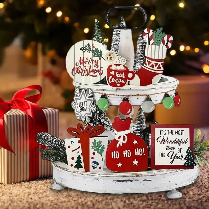 Поднос для рождественских украшений лоток хранения подарков рождественский