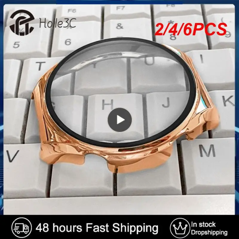 

2/4/6PCS Full Cover Screen Protector Shell Shell Skin Anti-fall Smartwatch Protective Cover Tempered Protective Case Cover