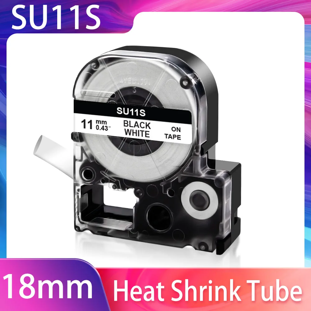 

9/18mm SU5S SU5Y Compatible Epson Heat Shrink Tube LA-4WBA5 LA-4YBA5 SU11S SU11Y Label Tape for Epson/Kingjim LW-300 400 Printer
