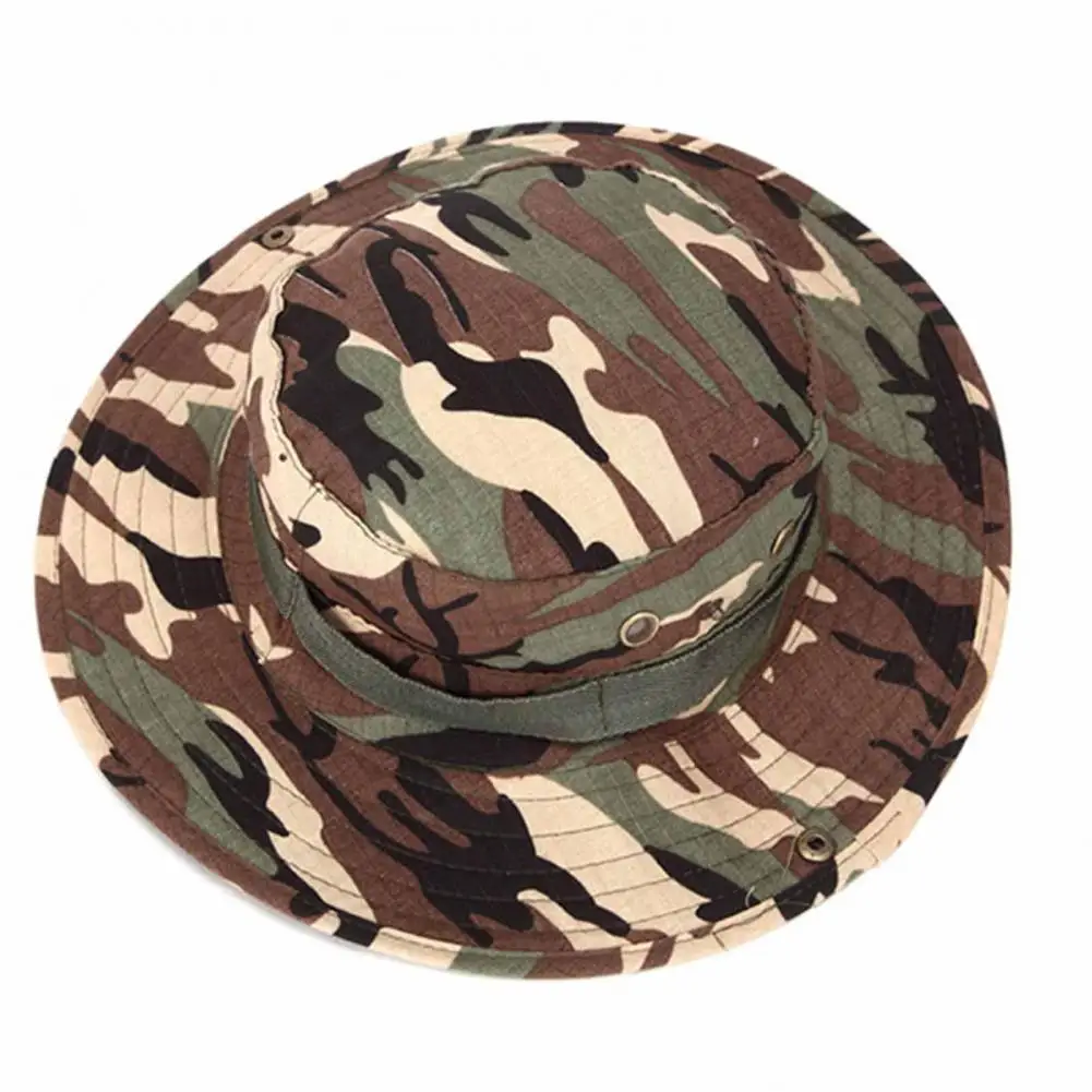 

Versatile Outdoor Hat Wide Brim Camouflage Fisherman Hat Adjustable Sun Protection for Outdoor Hiking Fishing Camping Adjustable