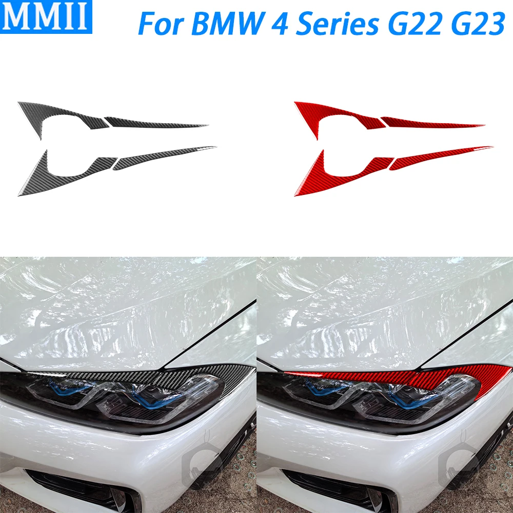 Для BMW 4 серии G22 G23 G26 2021-2025 углеродное волокно передняя фара панель для бровей