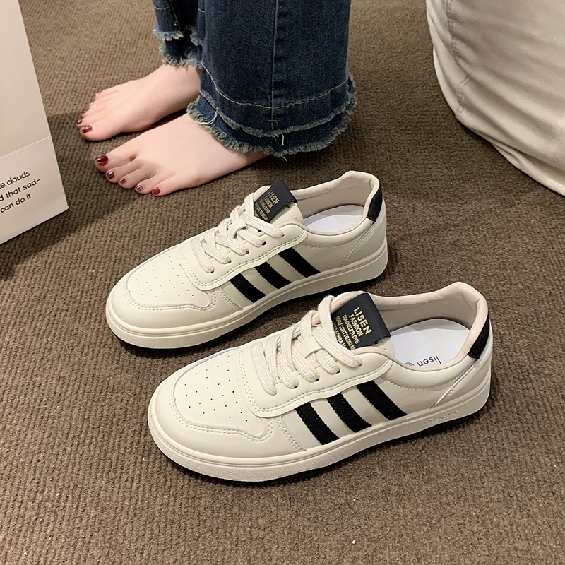 Little White Shoes 2023 Spring/Summer New Thick Sole Shoes Popular Casual Women's Sports Versatile Flat Bottom Women's Shoes