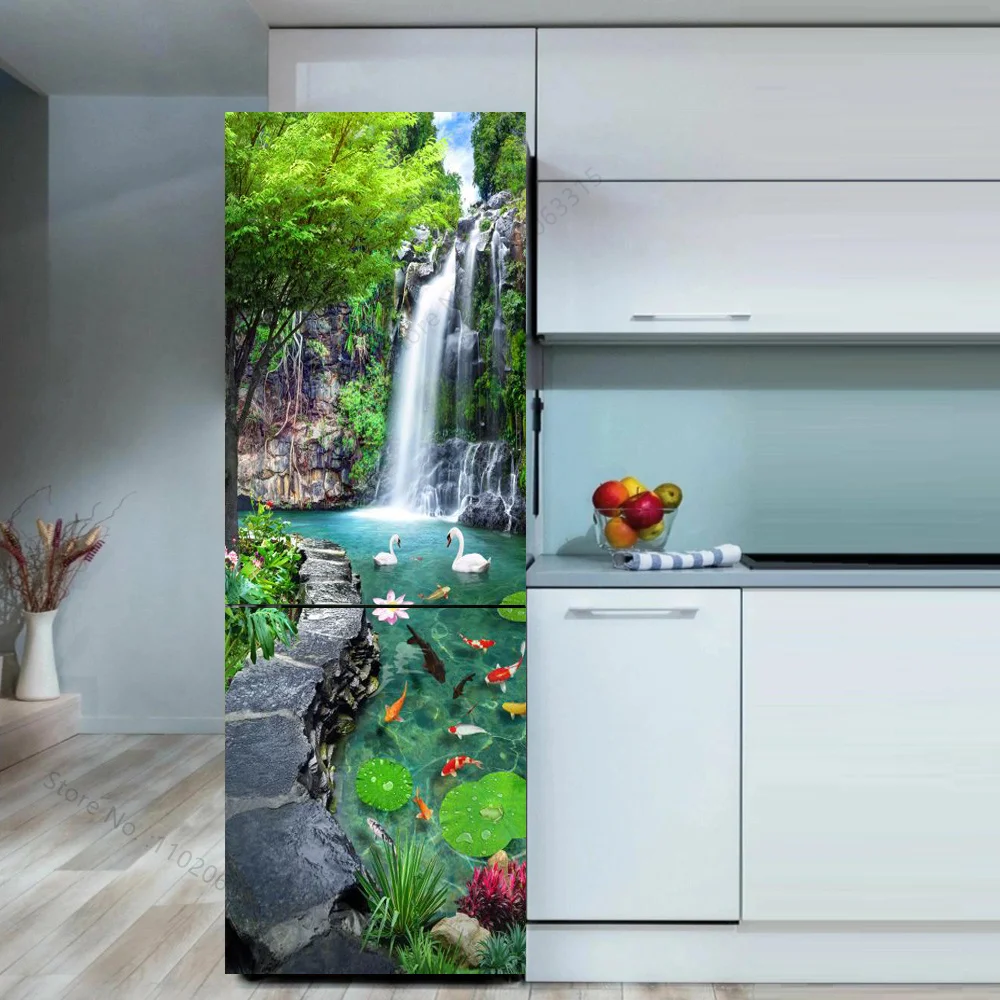 Приморская пляжная наклейка на холодильник дверь крышка ландшафт самоклеящиеся