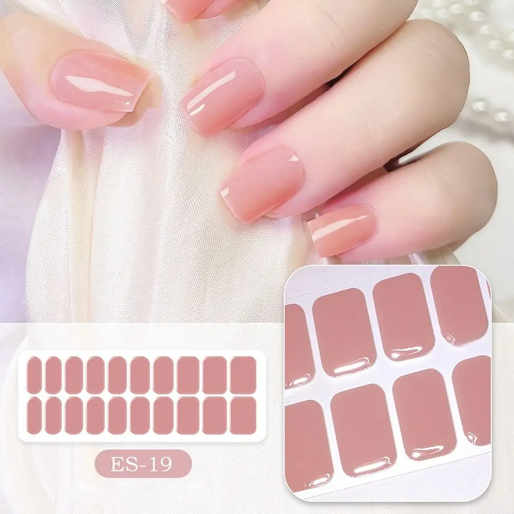 Полуотвержденные гелевые полоски для ногтей с блестками осенние листья кроликов