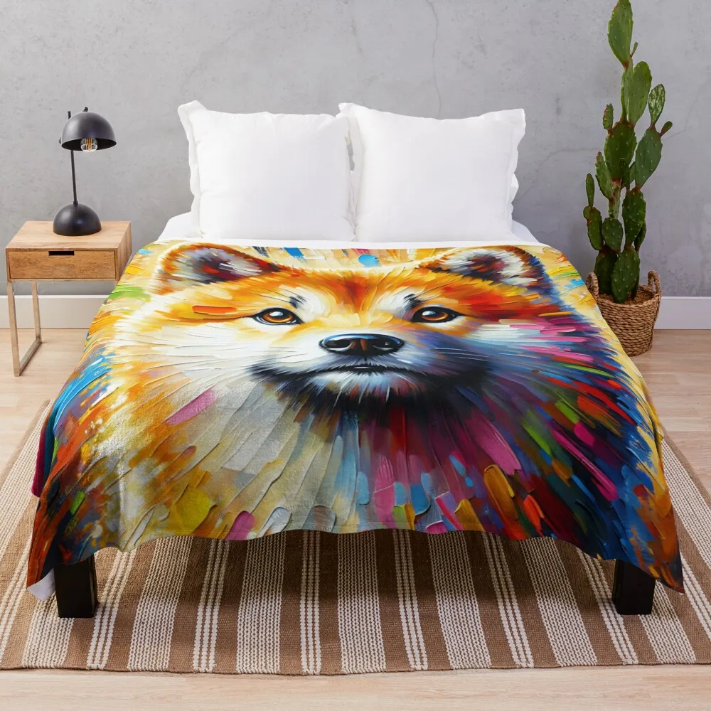 Hokkaido собака акриловый принт портрет домашних животных любители пледы одеяло Retros