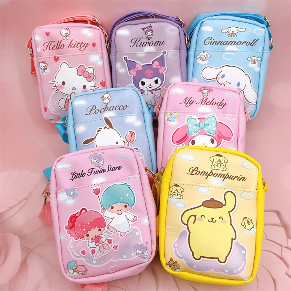 Crossbody Bags Sanrio Shoulder Messenger Bags Cute Cartoon Portable Backpacks Hellokitty Cinnamorol Kawaii Coin Pouch for Girls