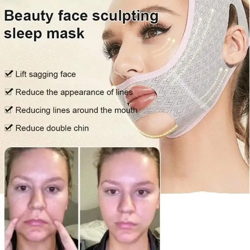 Design Double Chin Reducer Face Lifting Belt Facial Slimming Strap Face Sculpting Sleep Mask V Line Shaping Face Masks