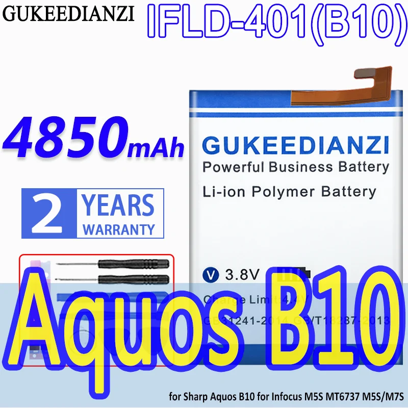 

GUKEEDIANZI High Capacity Battery IFLD-401(B10) 4850mAh for Sharp Aquos B10 for Infocus M5S MT6737 M5S/M7S Bateria