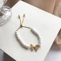 new fashion elegant pretty butterfly pearl bangles for women stars and bowknot girls adjustable bracelets chain students 1332y2
