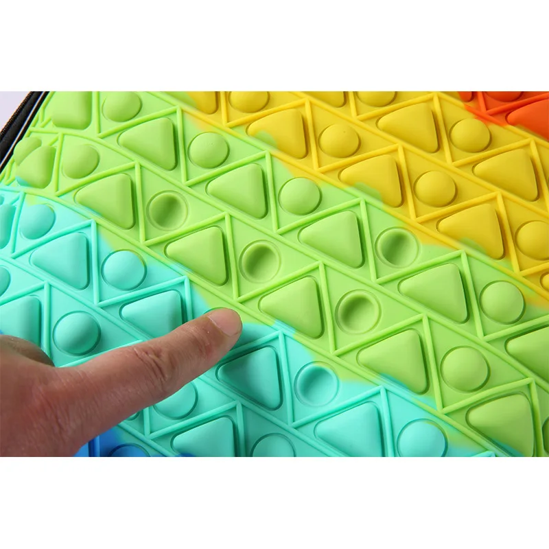 Pop Its Backpack 16 Inch Decompression Design School Bag Push Bubble Fidget Toys Children Adult Anti-stress Travel Bags Backpack