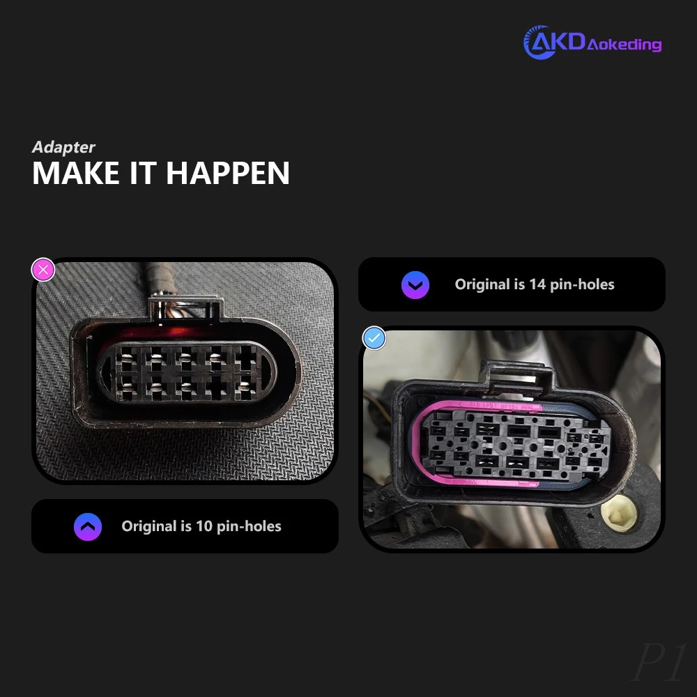 Адаптер AKD для Golf 7 6 MK7 разъем фар 8 pin