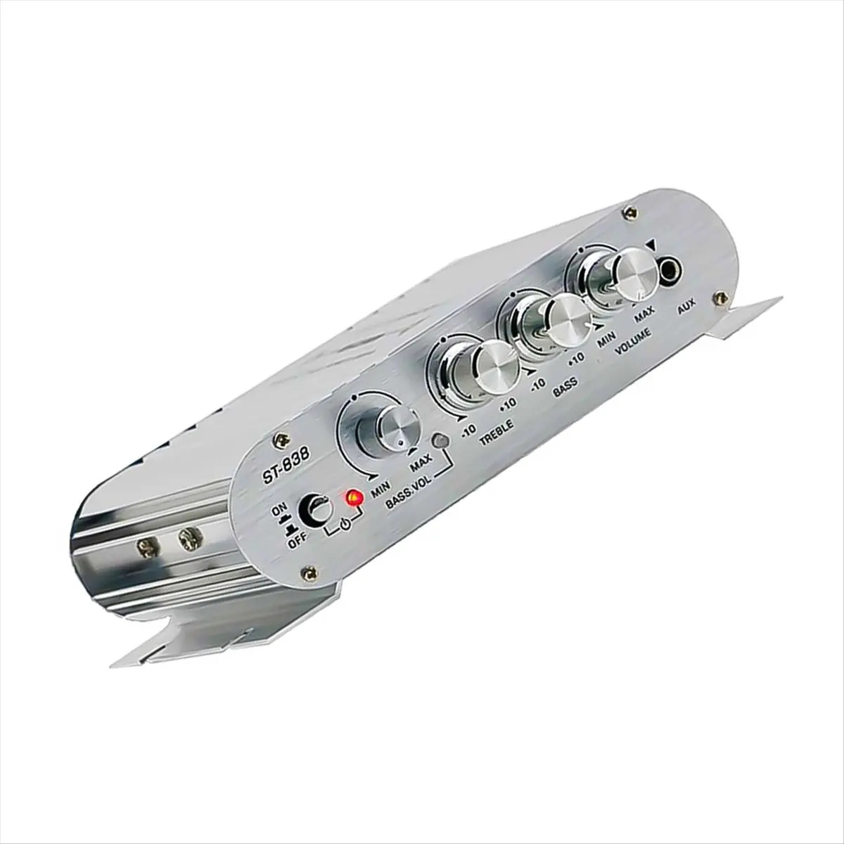 Фото (DT93) ST-838 Hi-Fi 2.1-канальный усилитель мощности 80Вт x 2, стереоусилитель басового звука с выходом на сабвуфер, домашний аудиоусилитель, белый №1