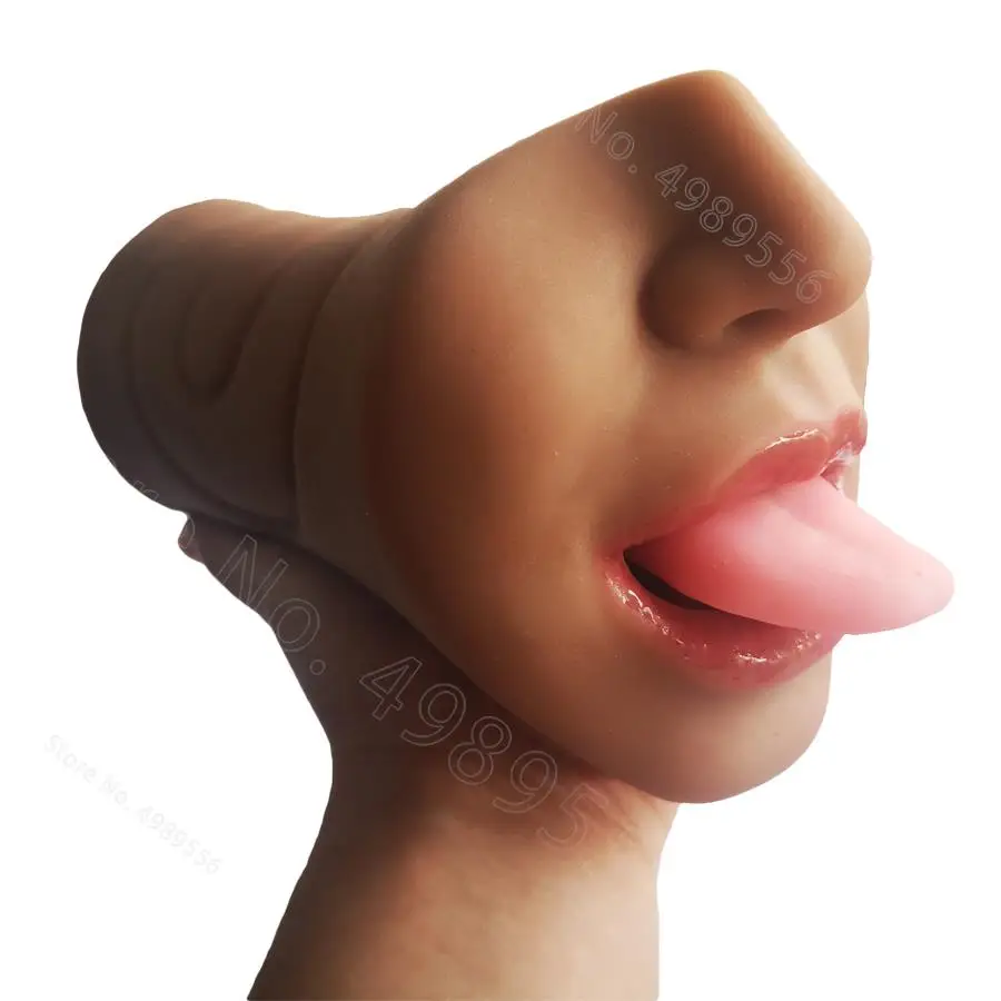 Секс игрушки для мужчин 3D глубокий горло рот минет мастурбатор мягкий язык оральный стакан мастурбация самолет киска карманная вагина.