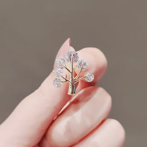 Броши "Древо жизни" из циркония