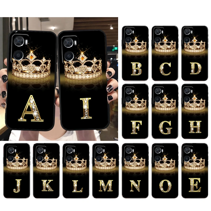 

Diamond Crown Letter Phone Case for OPPO A77 A57 A57S A78 A96 A91 A54 A74 A94 A73 A52 A53A53S A15 A16 A17 Funda