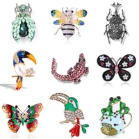 high end exquisite animal woodpecker butterfly frog bee rhinestone brooch clothing accessories
